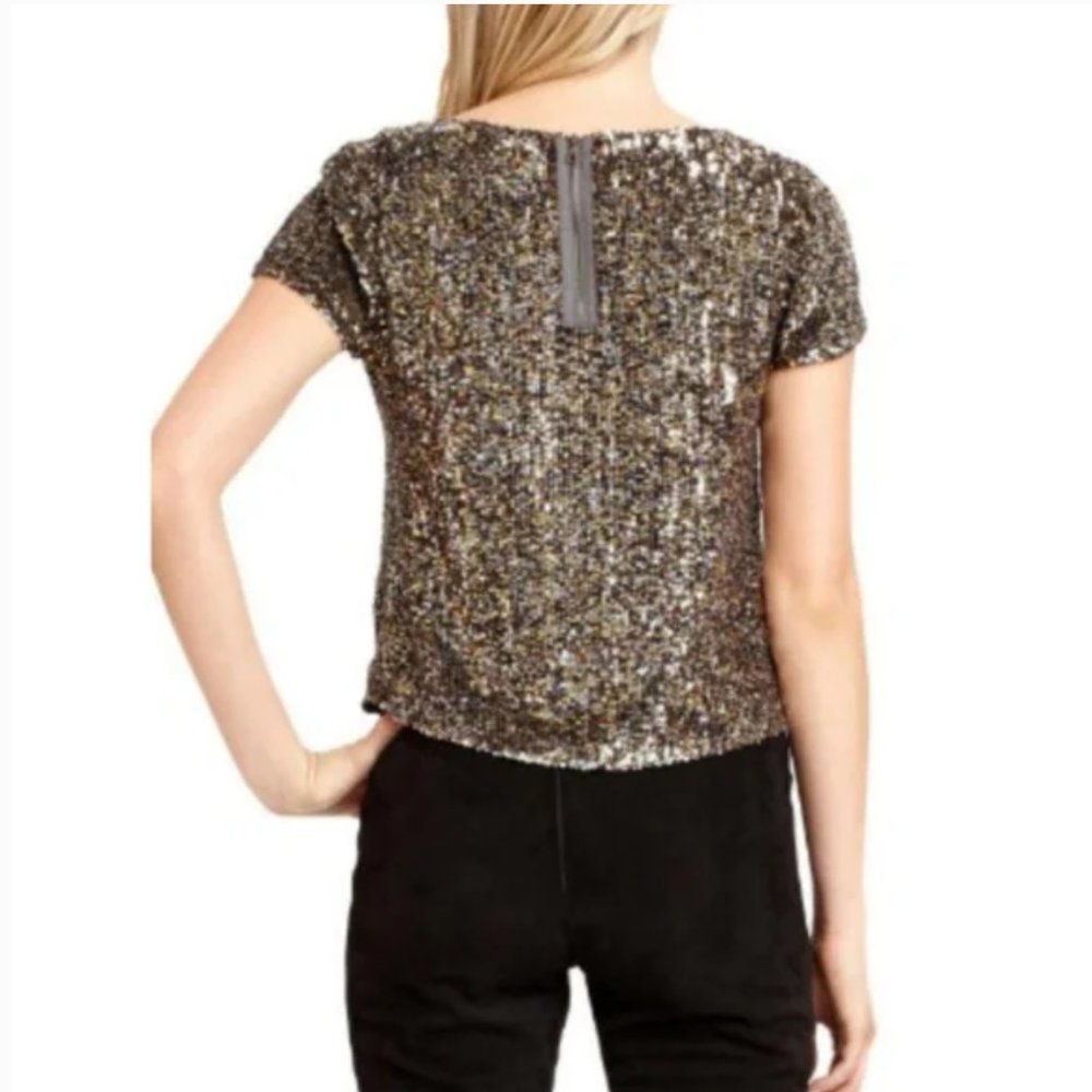 Sam Edelman sequin top, bronze and silver sequin top, women's size medium - Picture 2 of 9